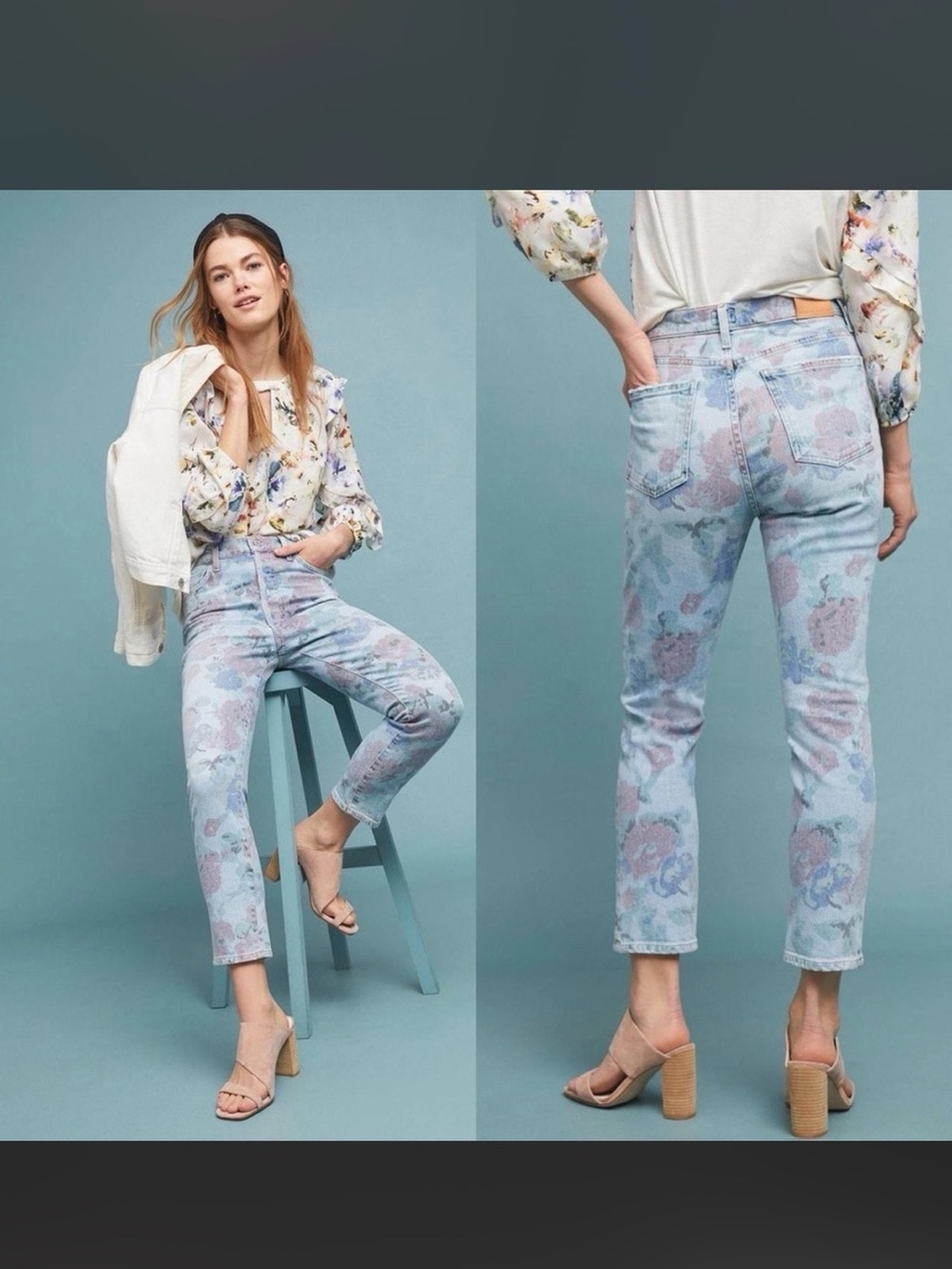 Citizens Of Humanity Olivia Floral Cropped Jeans Size 29